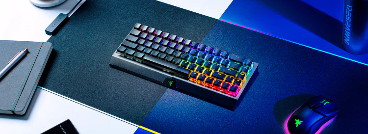 خرید کیبورد Razer Blackwidow V4 Mini HyperSpeed - بیسیم - سوییچ مکانیکی نارنجی - سیاه